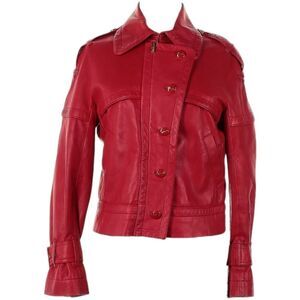 St. John lamb's leather moto jacket red size 6